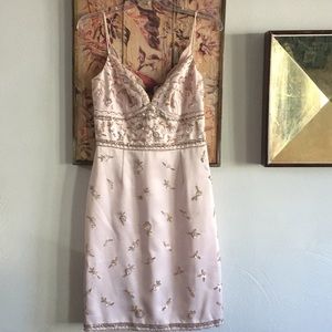 LAUNDRY BY SHELLI SEGAL BEADED PINK MIDI DRESS 4